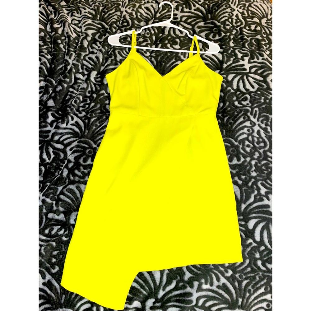 Neon Lime Green Asymmetrical Dress